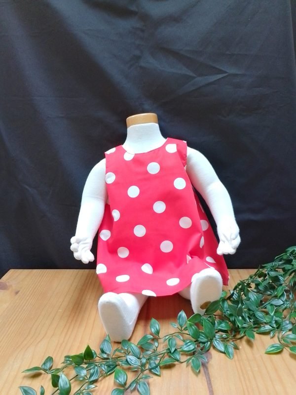 Baby Dress Red with White Spots