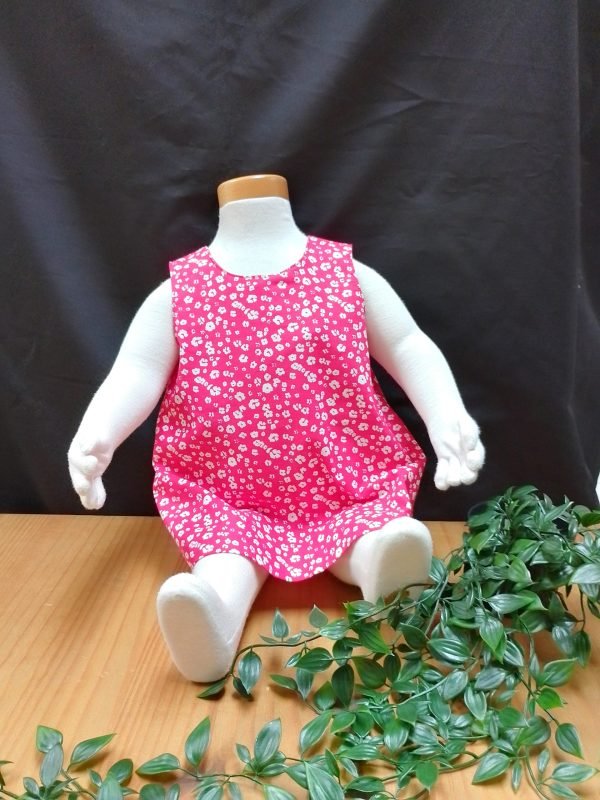 Baby Dress Cerise & White Pants & Bow