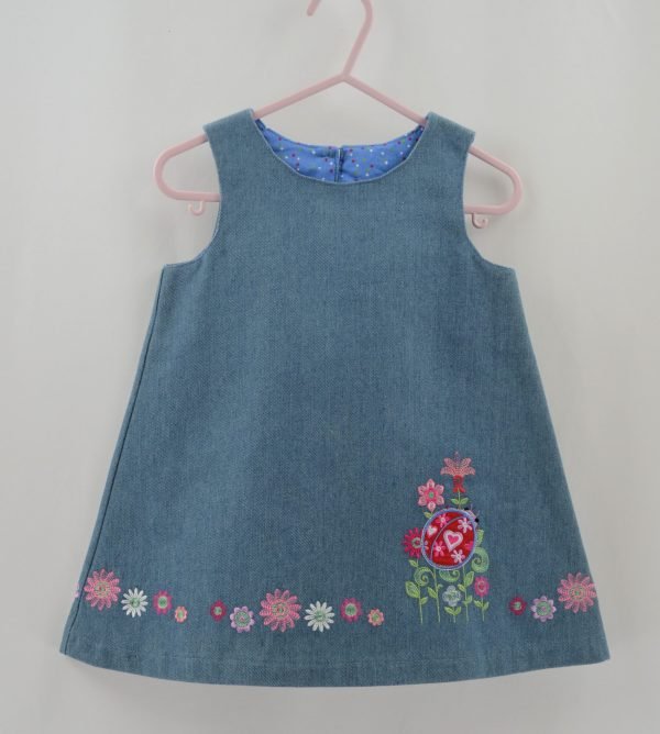 Embroidered Denim Appliqué Dress