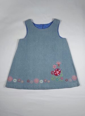 Embroidered Denim Appliqué Dress