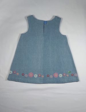 Embroidered Denim Appliqué Dress