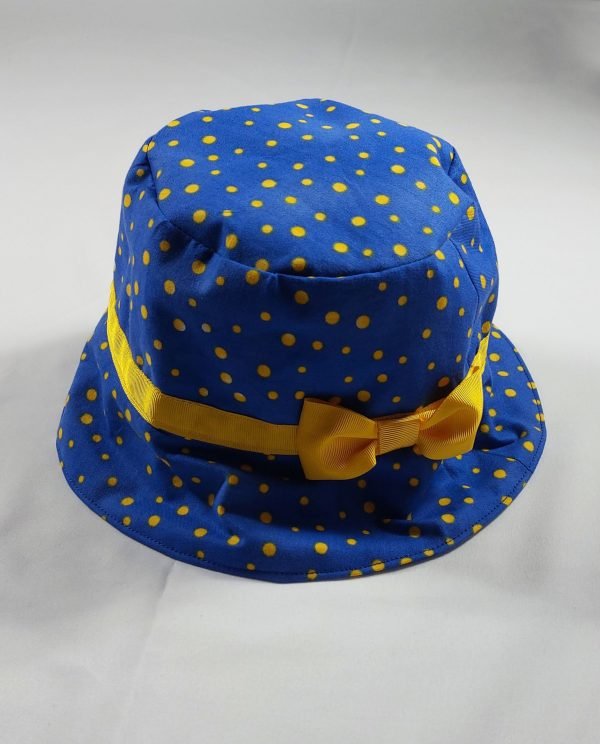 Bucket Hat Blue Yellow Spots